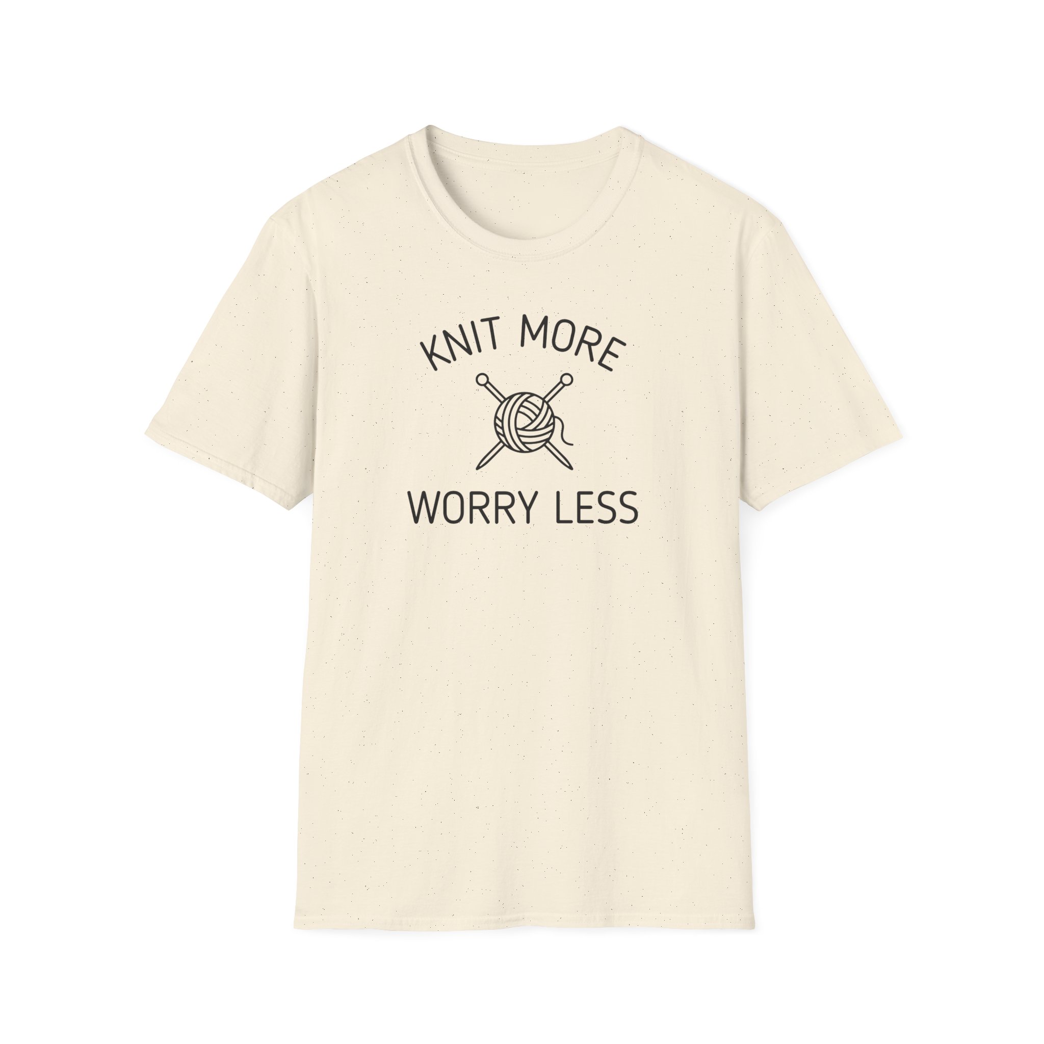 Knit More Worry Less T-Shirt — Knitting Lover Tee