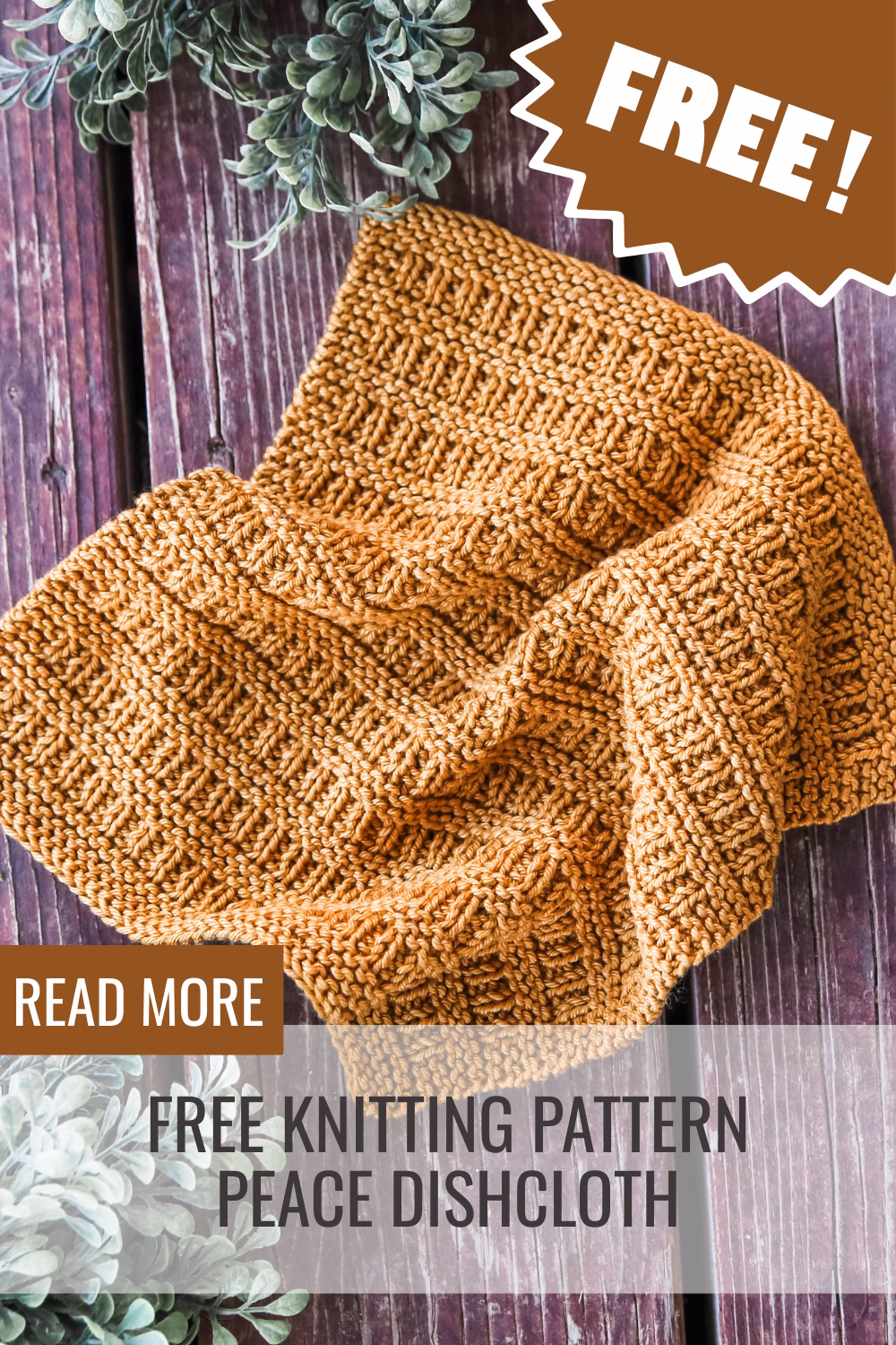 Free Beginner Dishcloth Knitting Pattern: Peace Dishcloth